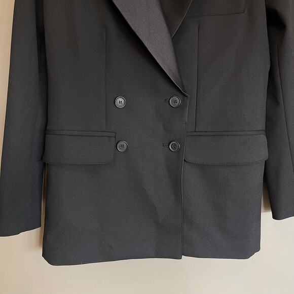 Smythe Oversized Double-Breasted Tux Blazer Black Size Small Oversized Chic Sexy - Picture 8 of 15